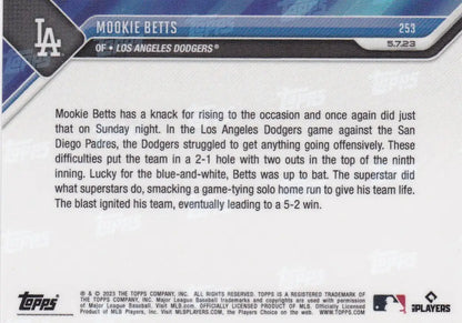 2023 TOPPS NOW #253 MOOKIE BETTS- LOS ANGELES DODGERS