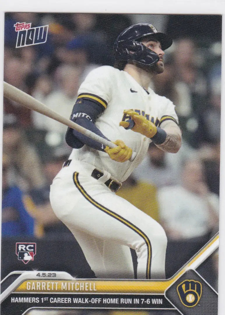 Baseball trading card of Garrett Mitchell- Milwaukee Brewers from 2023 TOPPS NOW series