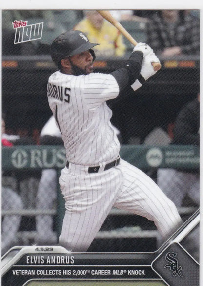 Topps Now baseball card featuring Elvis Andrus of the Chicago White Sox team
