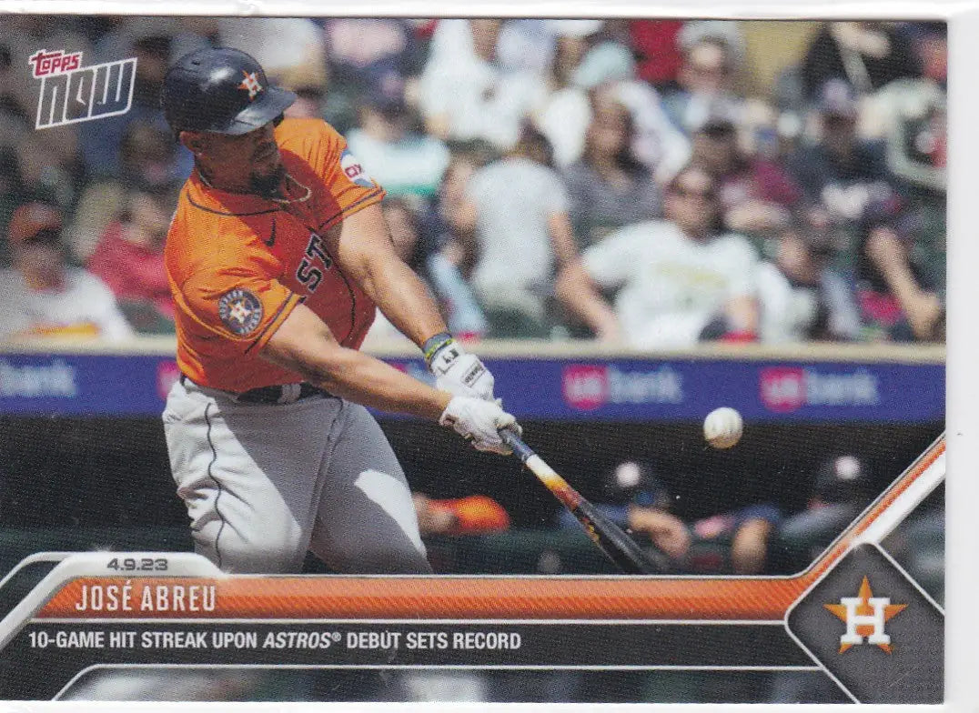 Baseball trading card of Jose Abreu Houston Astros 2023 TOPPS NOW #83 featuring Houston Astros player