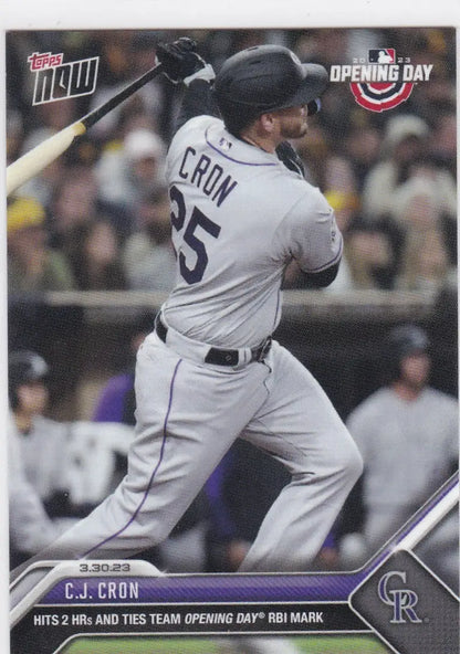 2023 TOPPS NOW #9 CJ CRON- COLORADO ROCKIES