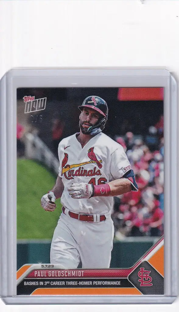Baseball card of Paul Goldschmidt in white uniform for St. Louis Cardinals 2/5