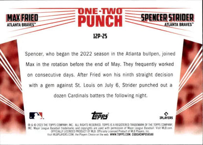 Baseball card featuring Tom Glavine and Greg Maddux from Atlanta Braves One-Two Punch