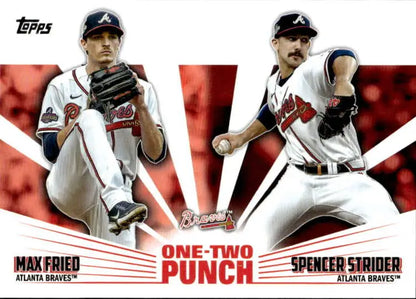 Topps baseball card featuring Atlanta Braves pitchers Tom Glavine and Greg Maddux