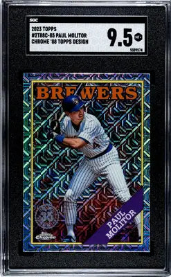Graded 2023 Topps Chrome Paul Molitor baseball card with SGC 9.5 grade