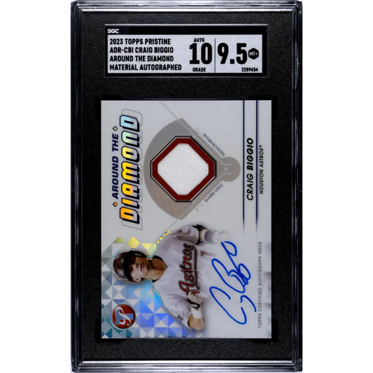 2023 Topps Pristine Around The Diamond Relic #ADR-CBI Craig Biggio SGC 9.5 MINT+ MEM Auto Houston Astros Baseball Card