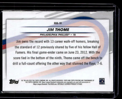 Stunning collectible card of Jim Thome’s walk-off home run record in Topps Pristine