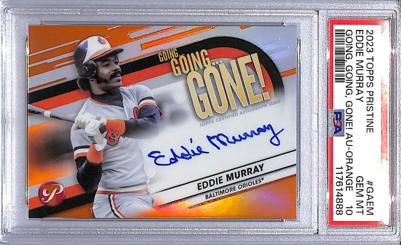 Eddie Murray autographed graded baseball card in gem mint condition from Topps Pristine