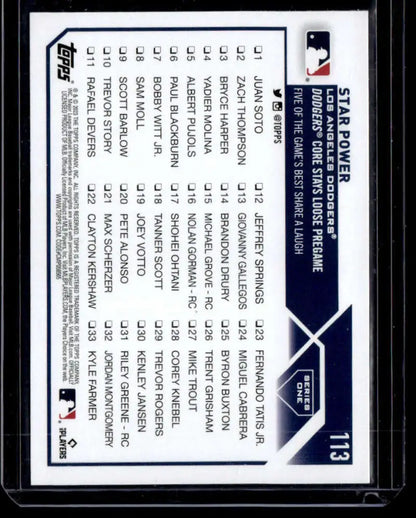 Mookie Betts Los Angeles Dodgers Rainbow Foil baseball trading card with player stats