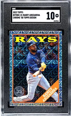 Graded 2023 Topps Randy Arozarena baseball card in SGC 10 condition