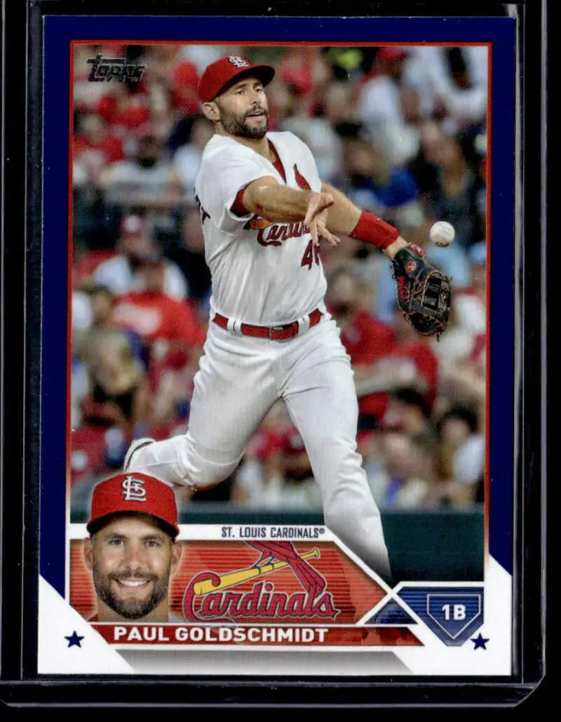 2023 Topps Royal Blue Paul Goldschmidt baseball card of St. Louis Cardinals player