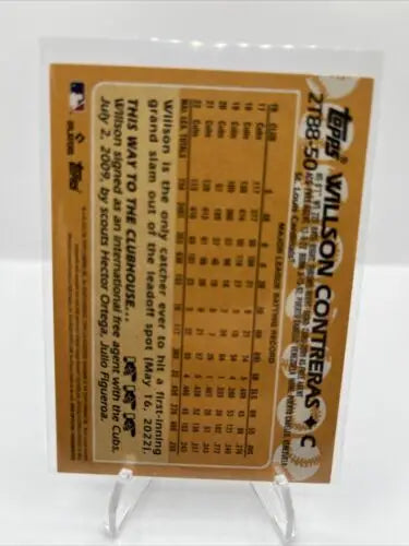 Willson Contreras trading card from 2023 Topps Series 2 featuring Albert Pujols