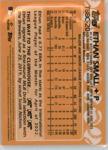 2023 Topps Series One Silver Packs Mojo Refractor #T88C-20 Ethan Small ID:57946 - Trading Cards