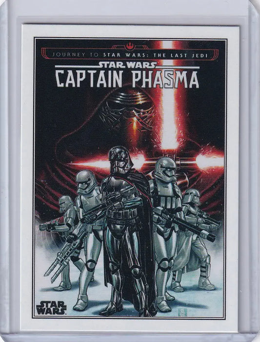 Trading card of Captain Phasma and Stormtroopers from Topps Star Wars Flagship Comic