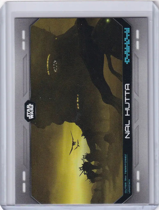 Topps Star Wars trading card featuring a creature silhouette on a vibrant background