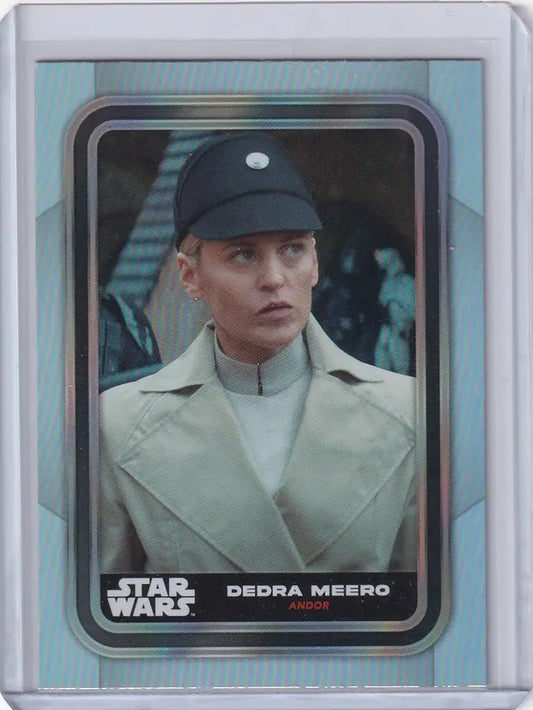 Topps Star Wars trading card of Dedra Meero in light-colored uniform and cap