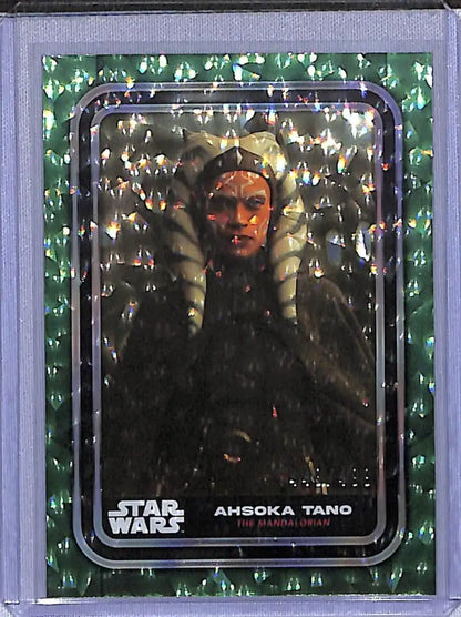 Ahsoka Tano trading card from 2023 Topps Star Wars Green series featuring Emperor Palpatine