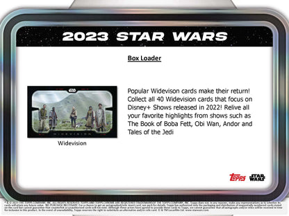 Star Wars trading card featured in 2023 Topps Star Wars Hobby Super Box with rare short prints