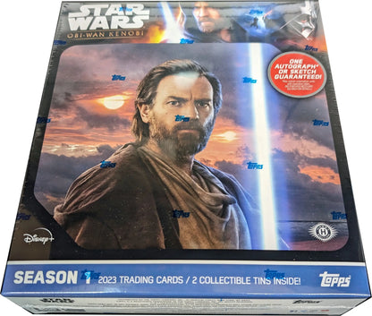 Star Wars Obi-Wan Kenobi trading card box from the 2023 Topps Star Wars collection