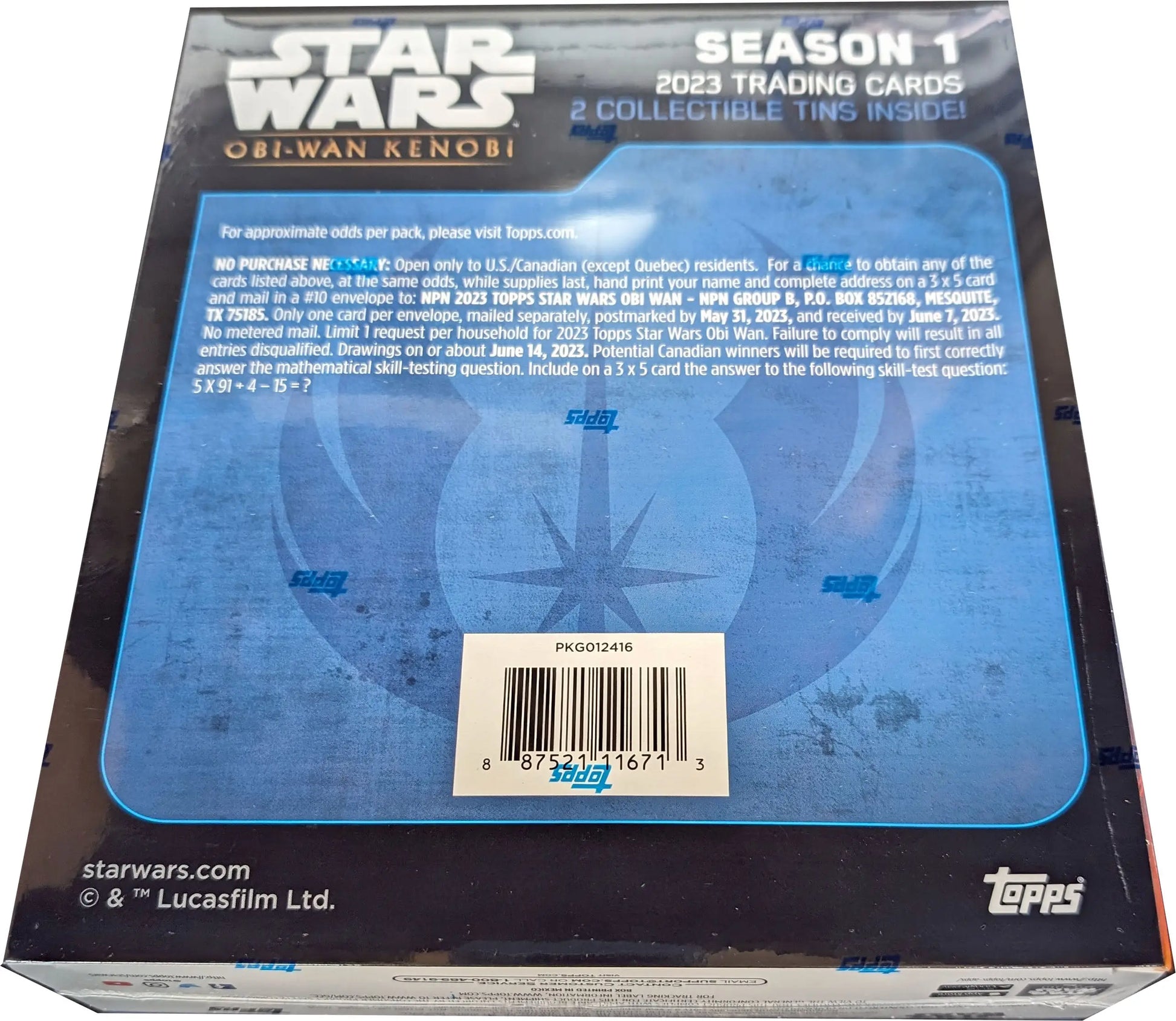 Star Wars Obi-Wan Kenobi trading card tin box from 2023 Topps Star Wars collectors hobby box