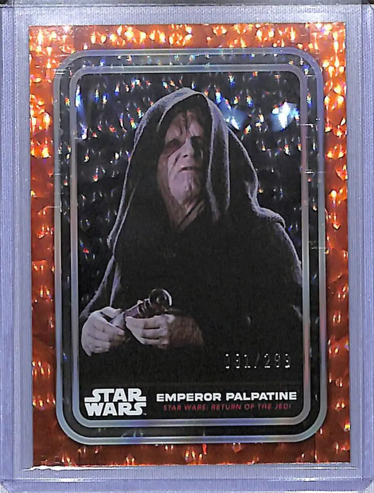 Star Wars Emperor Palpatine trading card from 2023 Topps Star Wars Orange series