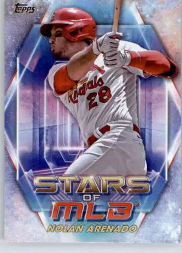 Nolan Arenado baseball card from 2023 Topps Stars, featuring original gloss finish