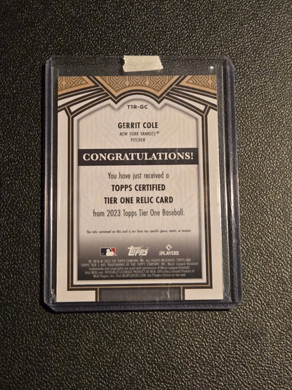 2023 Topps Tier One #T1R-GC Gerrit Cole Tier One Relics (Design A) - Sports Card