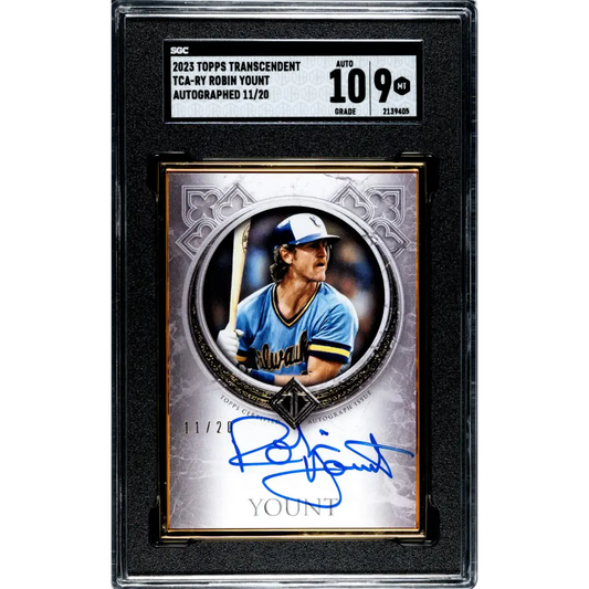 2023 Topps Transcendent #TCA-RY Robin Yount SGC 9 MINT Auto 11/20 Milwaukee Brewers Baseball Card