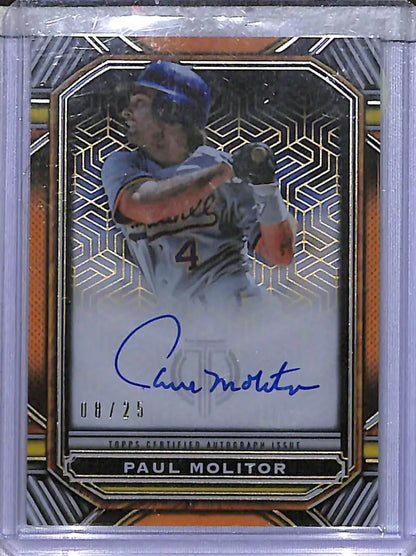2023 Topps Tribute Iconic Perspectives #IPA-PMO Paul Molitor NM-MT Auto 8/25 Milwaukee Brewers