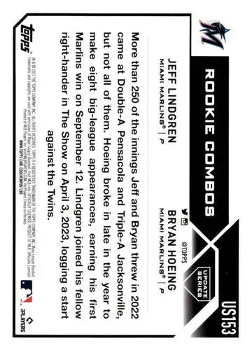 2023 Topps Update Series #US153 Jeff Lindgren/Bryan Hoeing NM-MT RC Roo ID:67662 - Trading Cards