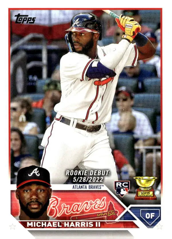 Michael Harris baseball card from 2023 Topps Update Series featuring Atlanta Braves outfielder
