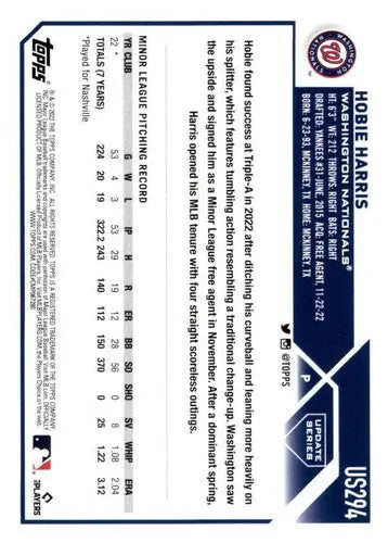 2023 Topps Update Series #US294 Hobie Harris NM-MT RC Rookie Nationals ID:63855 - Trading Cards