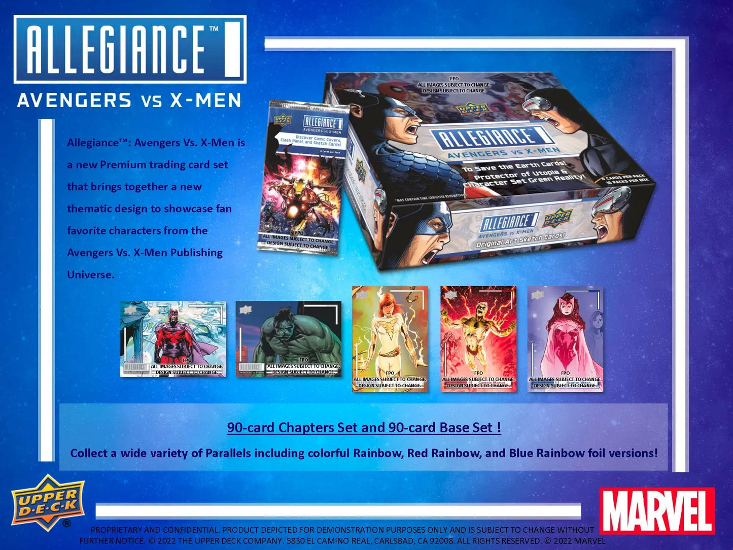 Marvel Allegiance Avengers vs X-Men Trading Card Game Advertisement by Upper Deck