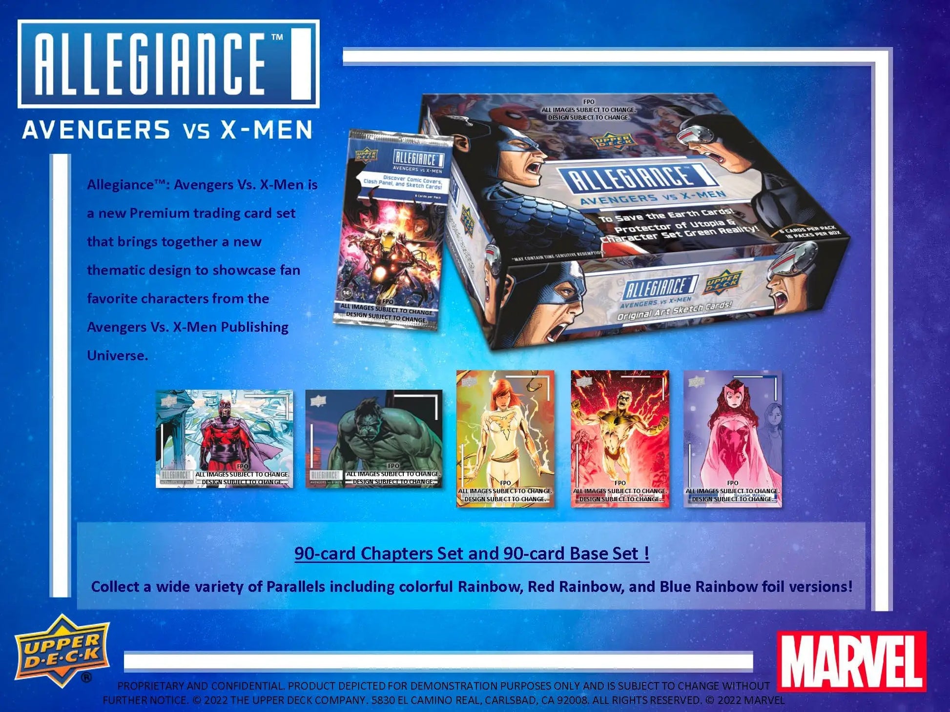 Marvel Allegiance Avengers vs X-Men Trading Card Game Advertisement by Upper Deck