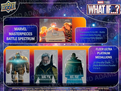 Marvel Studios trading cards inside 2023 Upper Deck Marvel Studios What If...? Hobby Box