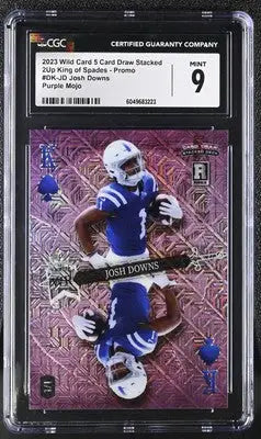 Graded 2023 Wild Card Draw Stacked Josh Downs football card CGC 9