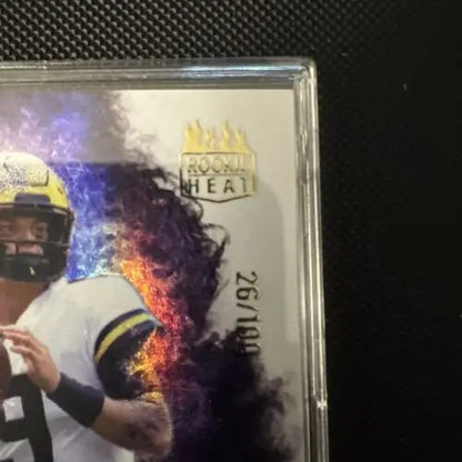 Encased J.J. McCarthy rookie cards from the 2023 Wild Card trading card lot