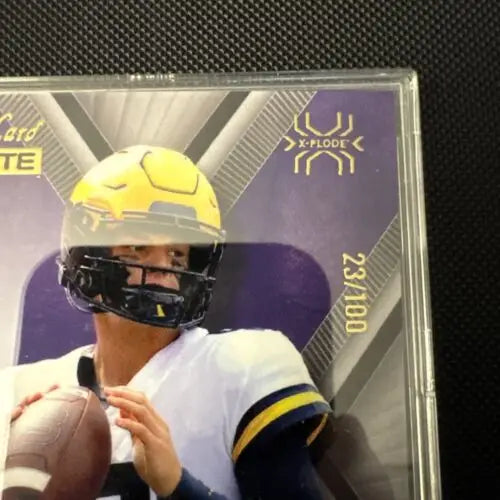 J.J. McCarthy rookie trading cards from 2023 Wild Card 4x Card Lot