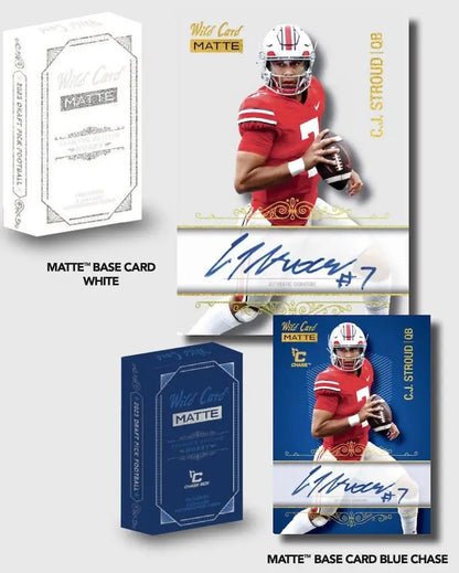 Football card collection featuring Bijan Robinson on-card auto from 2023 Wild Card Matte edition