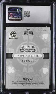 Graded Quentin Johnson Wild Card Rainbow Stealth football card CGC 9