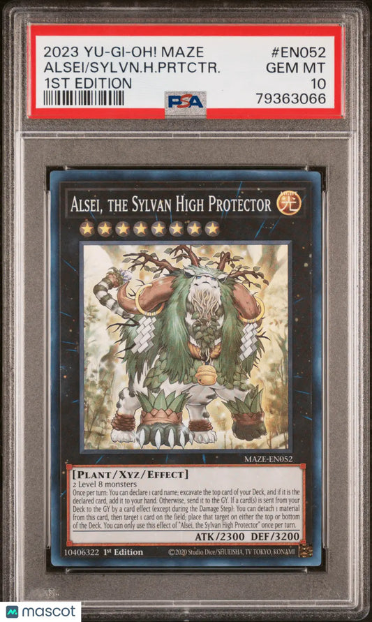 Graded Yu-Gi-Oh Memories Sylvn Alsei the Sylvan High Protector card en052 1st edition PSA 10