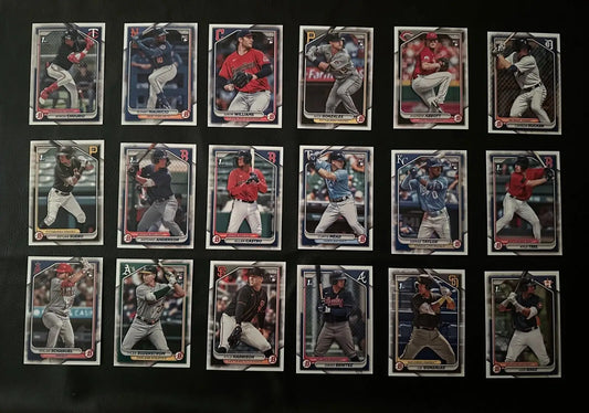 Collection of 1st Bowman rookie cards featuring Red Sox, Mets, and Angels - no duplicates
