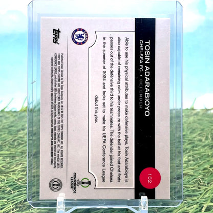 Tosin Adarabioyo Chelsea FC trading card from 2024-2025 Topps Chrome UEFA Pulsar Refractor