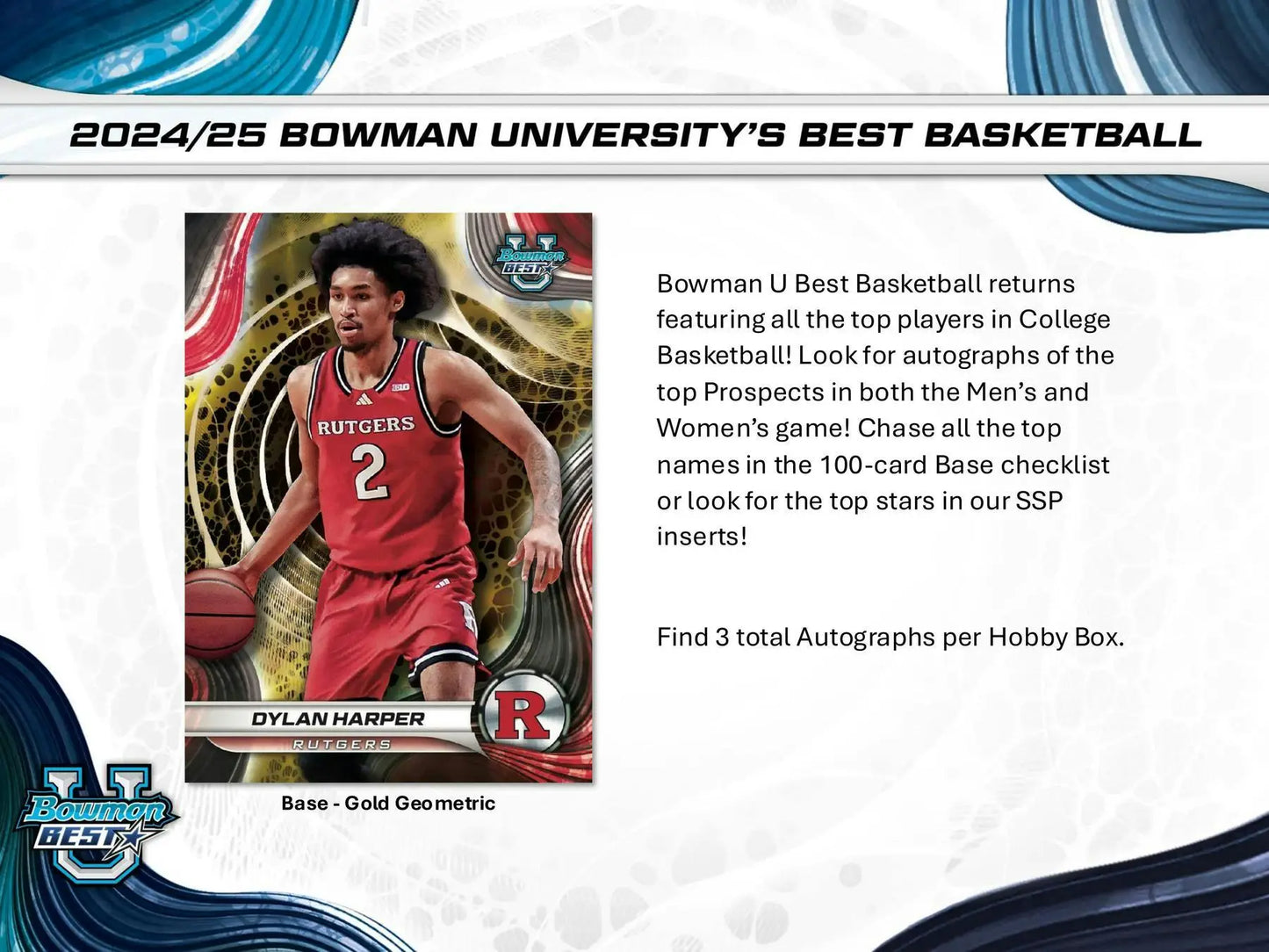 Dylan Harper basketball card with mini-diamond refractor in 2024-25 Bowman University Best Hobby Box