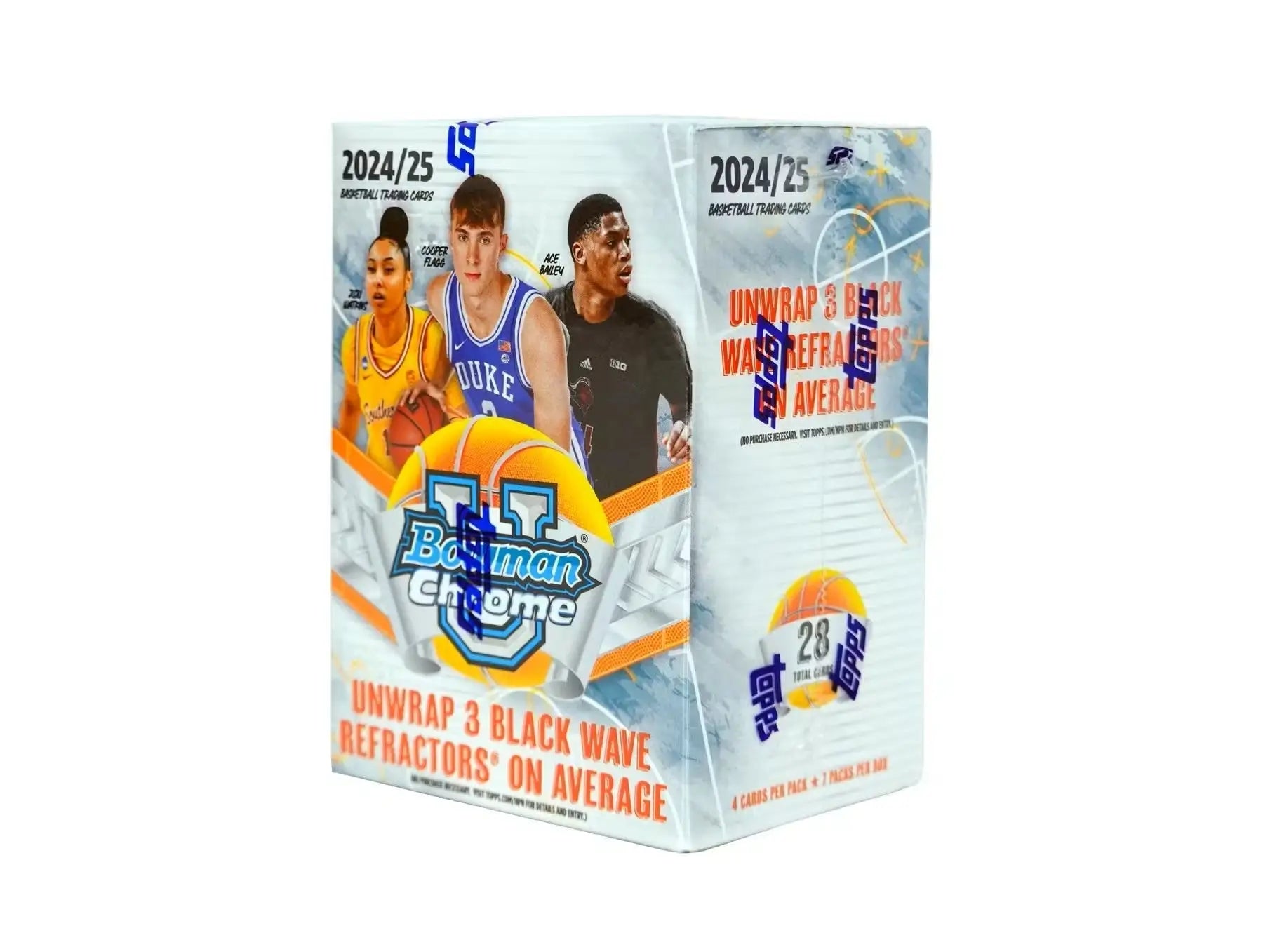 Bowman University Chrome basketball trading card box from 2024-25 Bowman University Chrome series