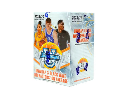 Bowman University Chrome basketball trading card box from 2024-25 Bowman University Chrome series