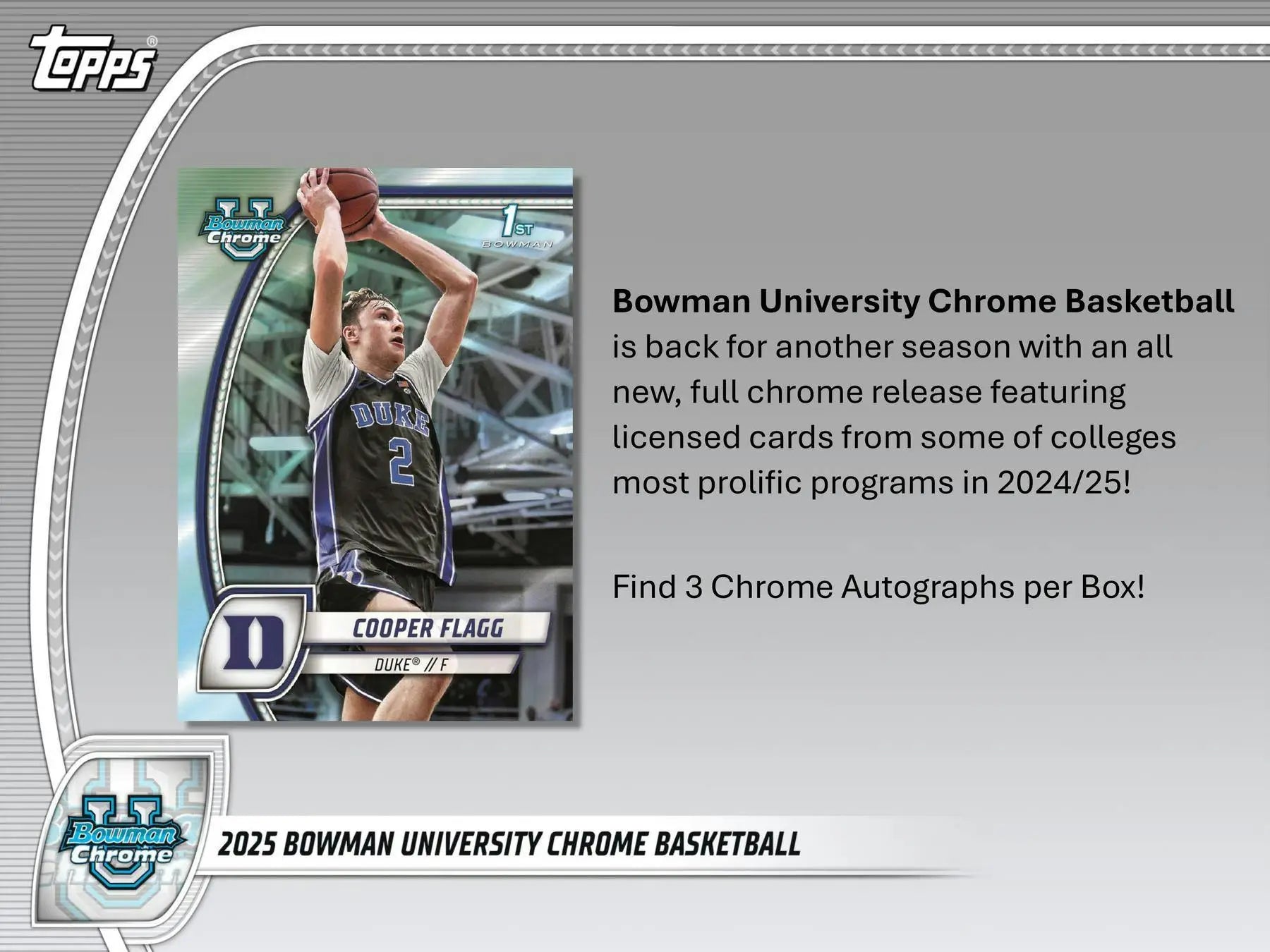Bowman University Chrome Basketball Card from 2024-25 Bowman University Chrome Basketball Box