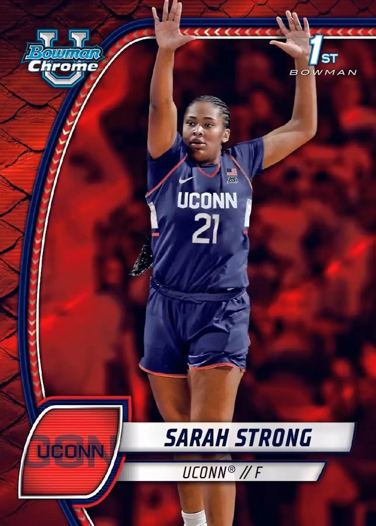 Sarah Strong basketball card from the 2024-25 Bowman University Chrome Basketball Hobby Box