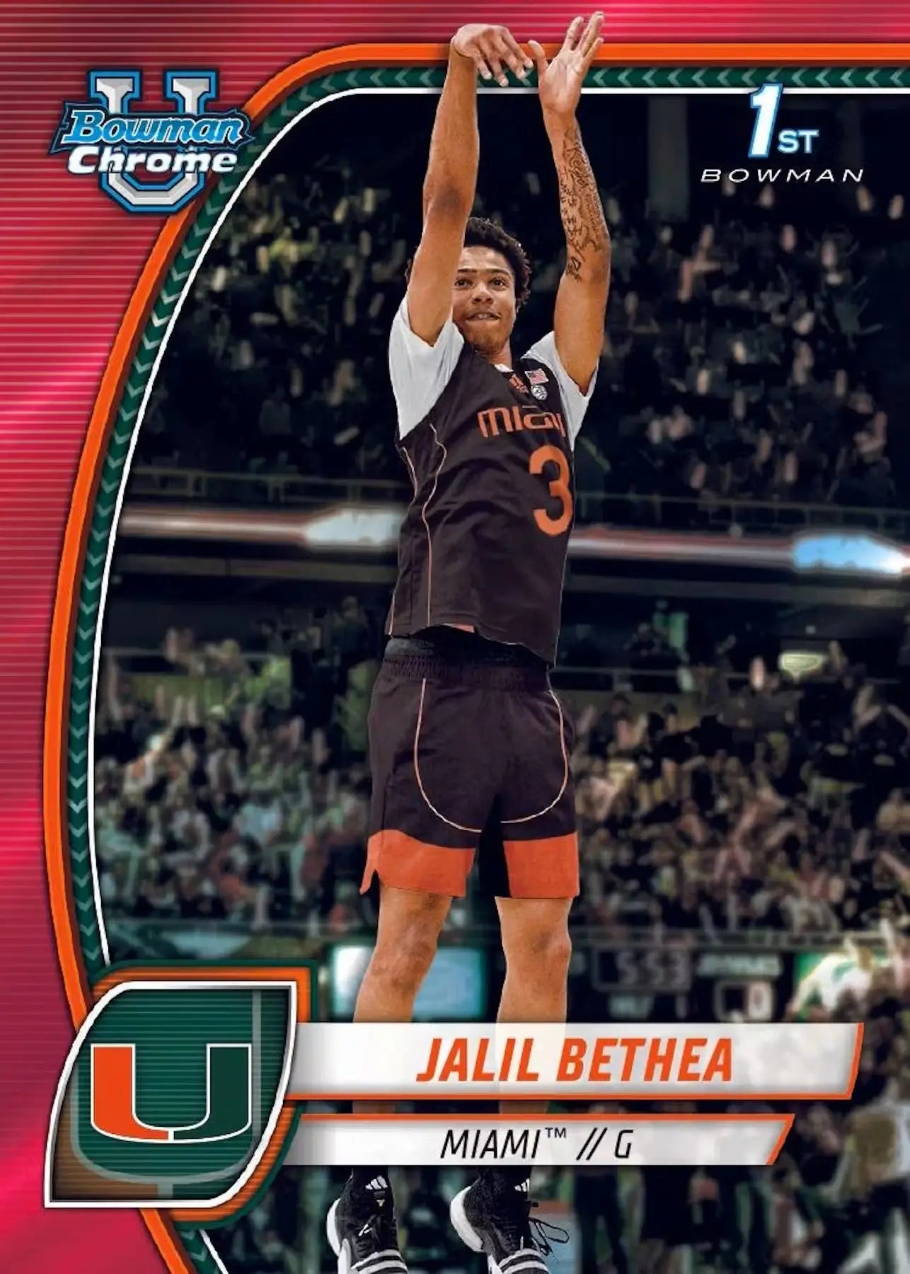 Jalil Bethea basketball card from 2024-25 Bowman University Chrome Basketball Hobby Box