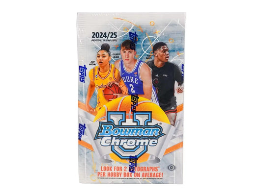 Sealed box of 2024-25 Bowman University Chrome Basketball cards for collectors